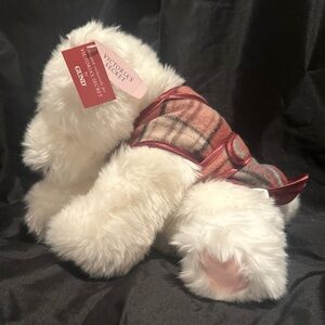 New Victoria's Secret Gund Lola 2001 White Scottie Westie Terrier Dog Plush Vest